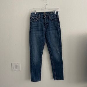 7 for all Mankind Jeans Women's Size 25 Blue Josefina Skinny Boyfriend Denim